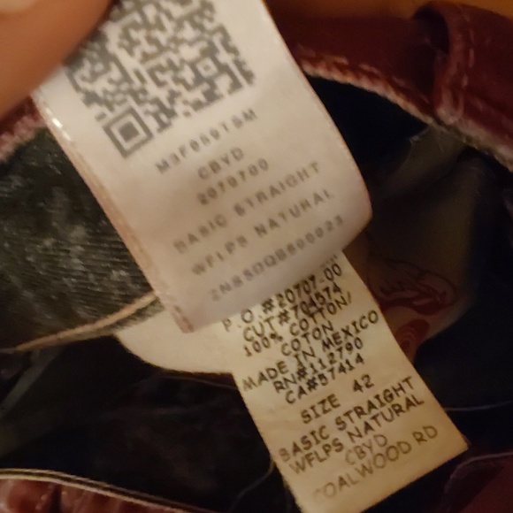 TRUE RELIGION LEATHER LOOK COATED COALWOOD RD STRAIGHT FLAPS JEANS SIZE 42 X 35 - Picture 10 of 10